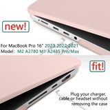 Suitable for  MacBook Pro 16 inch Case 2023 2022 2021 M2 A2780 A2485 M1 Pro/Max Hard Shell Case Keyboard Cover Sold Pink - Side View