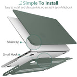 Midnight Green Hard Shell Case and Keyboard Cover for MacBook Pro 16 (2023, 2022, 2021) M2 A2780 A2485 M1 Pro/Max - 45-Degree Angle