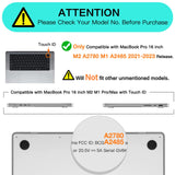 MacBook Pro 16-inch Hard Shell Case with Keyboard Cover - Green, Compatible with 2023, 2022, 2021 M2 A2780/A2485 M1 Pro/Max - Front View