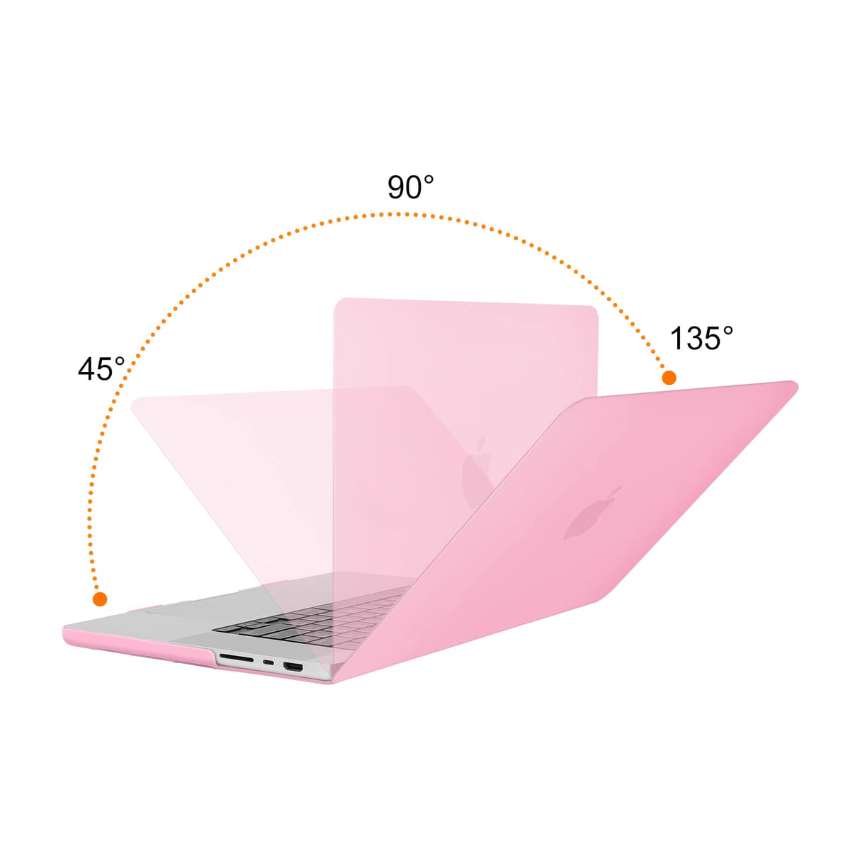 Stylish Pink Hard Shell Case with Keyboard Cover for MacBook Pro 16 (2021-2023) M2/M1 Pro/Max - Model A2780/A2485 Compatible