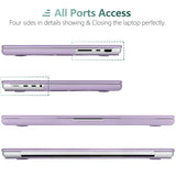MacBook Pro 16 Inch 2023/2022/2021 M2/M1 Pro/Max Hard Shell Case with Keyboard Cover - Purple - Rear View