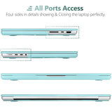 Turquoise Hard Shell Case with Keyboard Cover for MacBook Pro 16 (2023/2022/2021, M2/M1 Pro/Max) - Model A2780 & A2485 Compatible - Close-Up Angle