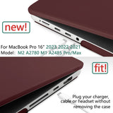 Wine Red Hard Shell Case with Keyboard Cover for MacBook Pro 16 inch (2023, 2022, 2021) M2 A2780 A2485 M1 Pro/Max - Front View
