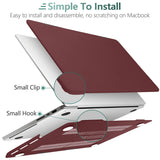 Wine Red Hard Shell Case with Keyboard Cover for MacBook Pro 16 inch (2023, 2022, 2021) M2 A2780 A2485 M1 Pro/Max - 45-Degree Angle