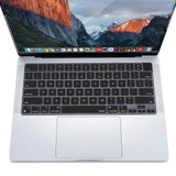 Keyboard Cover Skin For MacBook Air Pro 13 13.6 14 15.3 16 A2442 A2779 A2485 A2780 A2681 A2941 M1 M2 2021 to 2023 Black - Top-Down View