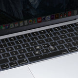 Keyboard Cover Skin For MacBook Air Pro 13 13.6 14 15.3 16 A2442 A2779 A2485 A2780 A2681 A2941 M1 M2 2021 to 2023 Black - Rear View