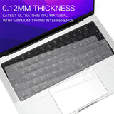 Keyboard Cover Skin For MacBook Air Pro 13 13.6 14 15.3 16 A2442 A2779 A2485 A2780 A2681 A2941 M1 M2 2021 to 2023 Clear - Side View