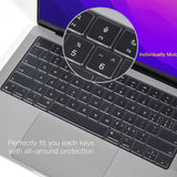 Keyboard Cover Skin For MacBook Air Pro 13 13.6 14 15.3 16 A2442 A2779 A2485 A2780 A2681 A2941 M1 M2 2021 to 2023 Clear - Top-Down View