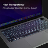 Keyboard Cover Skin For MacBook Air Pro 13 13.6 14 15.3 16 A2442 A2779 A2485 A2780 A2681 A2941 M1 M2 2021 to 2023 Clear - Rear View