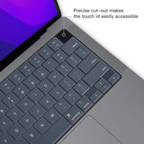 Keyboard Cover Skin For MacBook Air Pro 13 13.6 14 15.3 16 A2442 A2779 A2485 A2780 A2681 A2941 M1 M2 2021 to 2023 Grey - Rear View