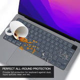 Keyboard Cover Skin For MacBook Air Pro 13 13.6 14 15.3 16 A2442 A2779 A2485 A2780 A2681 A2941 M1 M2 2021 to 2023 Grey - Close-Up Angle