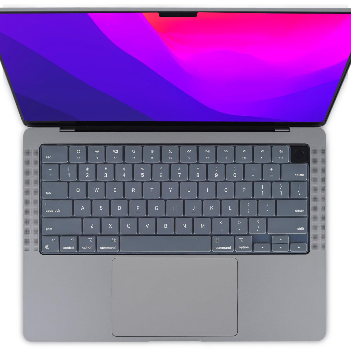Keyboard Cover Skin For MacBook Air Pro 13 13.6 14 15.3 16 A2442 A2779 A2485 A2780 A2681 A2941 M1 M2 2021 to 2023 Grey