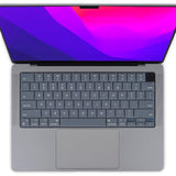 Keyboard Cover Skin For MacBook Air Pro 13 13.6 14 15.3 16 A2442 A2779 A2485 A2780 A2681 A2941 M1 M2 2021 to 2023 Grey - Low Angle