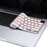 Keyboard Cover Skin For MacBook Air Pro 13 13.6 14 15.3 16 A2442 A2779 A2485 A2780 A2681 A2941 M1 M2 2021 to 2023 Pink - Close-Up Angle