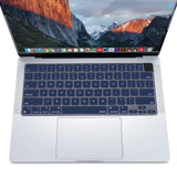 Keyboard Cover Skin For MacBook Air Pro 13 13.6 14 15.3 16 A2442 A2779 A2485 A2780 A2681 A2941 M1 M2 2021 to 2023 Navy Blue - Side View