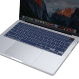 Keyboard Cover Skin For MacBook Air Pro 13 13.6 14 15.3 16 A2442 A2779 A2485 A2780 A2681 A2941 M1 M2 2021 to 2023 Navy Blue - Top-Down View