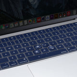Keyboard Cover Skin For MacBook Air Pro 13 13.6 14 15.3 16 A2442 A2779 A2485 A2780 A2681 A2941 M1 M2 2021 to 2023 Navy Blue - 45-Degree Angle