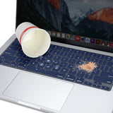 Keyboard Cover Skin For MacBook Air Pro 13 13.6 14 15.3 16 A2442 A2779 A2485 A2780 A2681 A2941 M1 M2 2021 to 2023 Navy Blue