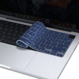 Keyboard Cover Skin For MacBook Air Pro 13 13.6 14 15.3 16 A2442 A2779 A2485 A2780 A2681 A2941 M1 M2 2021 to 2023 Navy Blue - Close-Up Angle