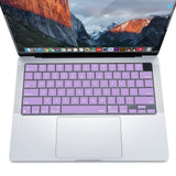 Keyboard Cover Skin For MacBook Air Pro 13 13.6 14 15.3 16 A2442 A2779 A2485 A2780 A2681 A2941 M1 M2 2021 to 2023 purple - Side View
