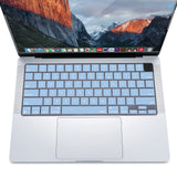 Keyboard Cover Skin For MacBook Air Pro 13 13.6 14 15.3 16 A2442 A2779 A2485 A2780 A2681 A2941 M1 M2 2021 to 2023 Sky Blue - Side View