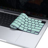 Keyboard Cover Skin For MacBook Air Pro 13 13.6 14 15.3 16 A2442 A2779 A2485 A2780 A2681 A2941 M1 M2 2021 to 2023 Mint Green - Side View