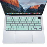 Keyboard Cover Skin For MacBook Air Pro 13 13.6 14 15.3 16 A2442 A2779 A2485 A2780 A2681 A2941 M1 M2 2021 to 2023 Mint Green - 45-Degree Angle