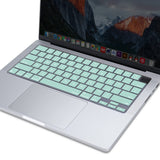 Keyboard Cover Skin For MacBook Air Pro 13 13.6 14 15.3 16 A2442 A2779 A2485 A2780 A2681 A2941 M1 M2 2021 to 2023 Mint Green - Close-Up Angle