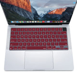 Keyboard Cover Skin For MacBook Air Pro 13 13.6 14 15.3 16 A2442 A2779 A2485 A2780 A2681 A2941 M1 M2 2021 to 2023 Wine Red - Side View