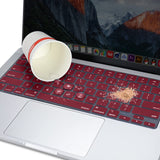 Keyboard Cover Skin For MacBook Air Pro 13 13.6 14 15.3 16 A2442 A2779 A2485 A2780 A2681 A2941 M1 M2 2021 to 2023 Wine Red - 45-Degree Angle