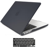 Frosted Hard Shell Case & Keyboard Skin for 2023/2022 MacBook Air 13 M2 Model A2681 - Black
