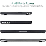 Frosted Hard Shell Case & Keyboard Skin for 2023/2022 MacBook Air 13 M2 Model A2681 - Black