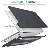 Frosted Hard Shell Case & Keyboard Skin for 2023/2022 MacBook Air 13 M2 Model A2681 - Black - Close-Up Angle
