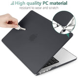 Frosted Hard Shell Case & Keyboard Skin for 2023/2022 MacBook Air 13 M2 Model A2681 - Black