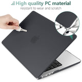Frosted Hard Shell Case & Keyboard Skin for 2023/2022 MacBook Air 13 M2 Model A2681 - Black - Low Angle