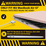 Chic Pink Hard Case & Keyboard Skin for 2023 2022 MacBook Air 13 M2 Model A2681 - Front View
