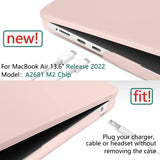 Chic Pink Hard Case & Keyboard Skin for 2023 2022 MacBook Air 13 M2 Model A2681 - Top-Down View