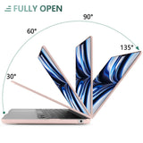 Chic Pink Hard Case & Keyboard Skin for 2023 2022 MacBook Air 13 M2 Model A2681 - 45-Degree Angle