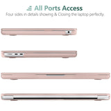 Chic Pink Hard Case & Keyboard Skin for 2023 2022 MacBook Air 13 M2 Model A2681 - Rear View