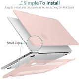 Chic Pink Hard Case & Keyboard Skin for 2023 2022 MacBook Air 13 M2 Model A2681 - Close-Up Angle
