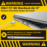 Stylish Hard Shell Case & Keyboard Skin for 2023/2022 MacBook Air 13 M2 A2681 - White - Front View