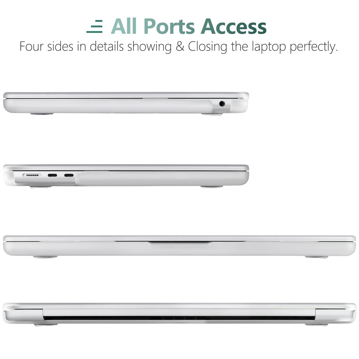 Stylish Hard Shell Case & Keyboard Skin for 2023/2022 MacBook Air 13 M2 A2681 - White