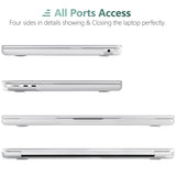 Stylish Hard Shell Case & Keyboard Skin for 2023/2022 MacBook Air 13 M2 A2681 - White - Rear View