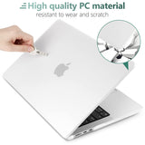 Stylish Hard Shell Case & Keyboard Skin for 2023/2022 MacBook Air 13 M2 A2681 - White - Close-Up Angle