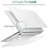 Stylish Hard Shell Case & Keyboard Skin for 2023/2022 MacBook Air 13 M2 A2681 - White