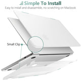 Stylish Hard Shell Case & Keyboard Skin for 2023/2022 MacBook Air 13 M2 A2681 - White - Low Angle