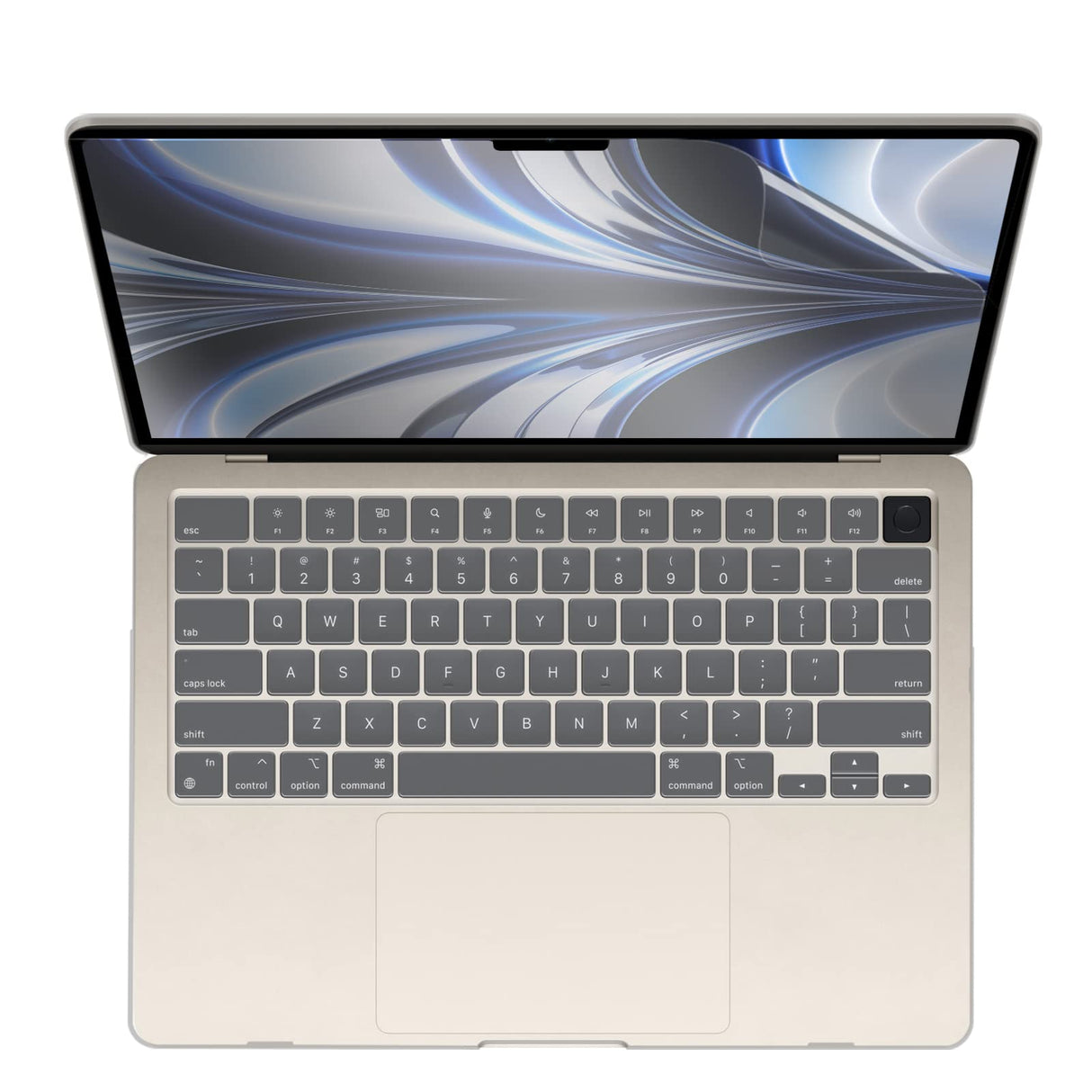 Stylish Hard Shell Case & Keyboard Skin for 2023/2022 MacBook Air 13 M2 A2681 - White