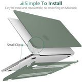 Suitable for  2023 2022 MacBook Air 13 inch case M2 Model A2681 Hard Shell Case Keyboard Cover Midnight Green - 45-Degree Angle