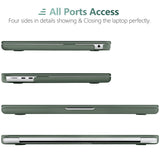 Suitable for  2023 2022 MacBook Air 13 inch case M2 Model A2681 Hard Shell Case Keyboard Cover Midnight Green - Close-Up Angle