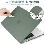 Suitable for  2023 2022 MacBook Air 13 inch case M2 Model A2681 Hard Shell Case Keyboard Cover Midnight Green - Low Angle